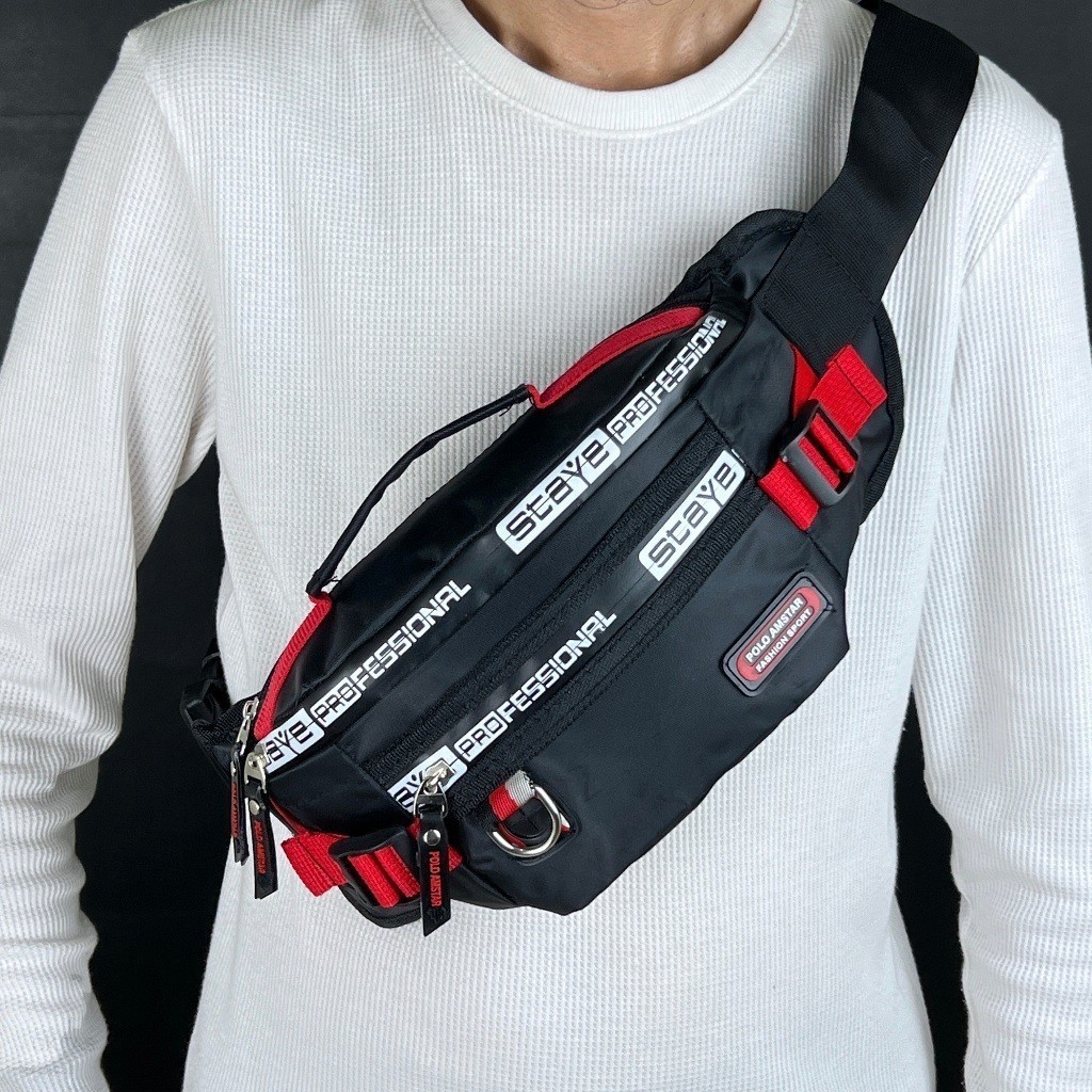 POLO AMSTAR Tas Selempang Pria Waistbag Slingbag Parasut Tas Pinggang Cowok