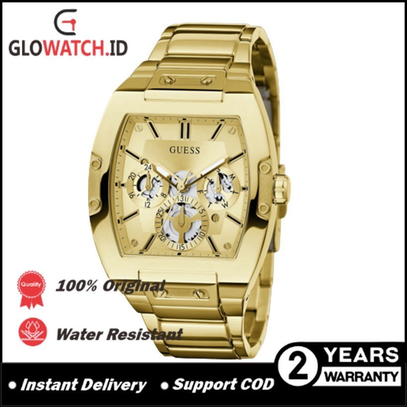 [Promo] Jam Tangan Pria Guess GW0456G2 Phoenix Gold Dial Gold Stainless Steel Strap Original (Garans