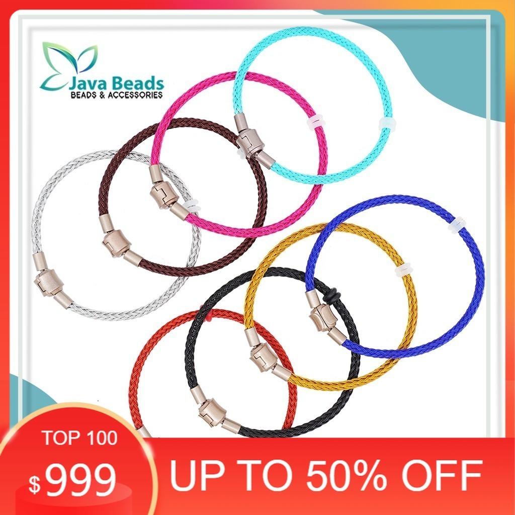 Gelang Tali Kawat Anti Air Waterproof Untuk Charm Liontin Mainan Pandora Emas Hongkong