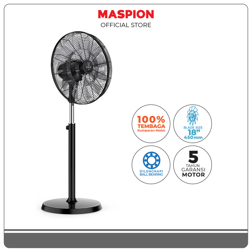 Maspion Power Stand Fan Kipas Angin Berdiri 18 Inch PW-1819 RC