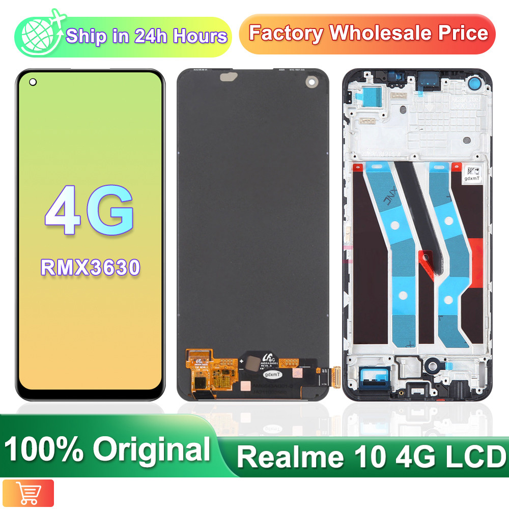 6.4" Super AMOLED For Realme 10 RMX3630 LCD Display Touch Screen with Frame, For Oppo Realme 10 4G S