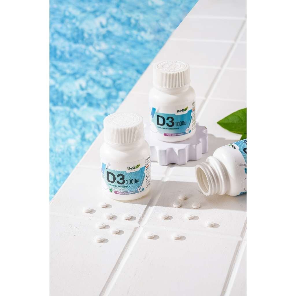 WELL3 D3 1000 IU mengandung Vitamin D3 (Cholecalciferol) 1000IU. Vitamin D3 adalah bentuk aktif dari