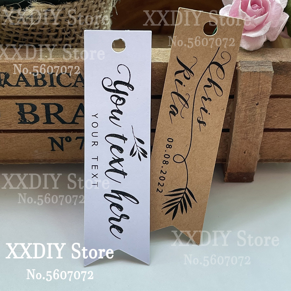 

xxdiy- personalize white/Kraft label custom labels Wedding your logo tag Hemp rope label 2x7cm