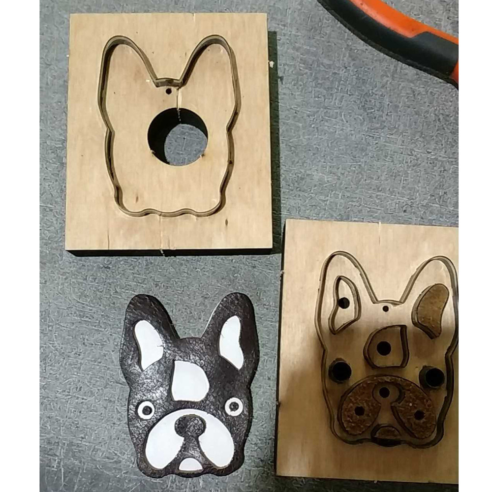 

DIY leather craft bulldog head shape key ring hanging decoration die cutting knife mould hand machine punch tool template