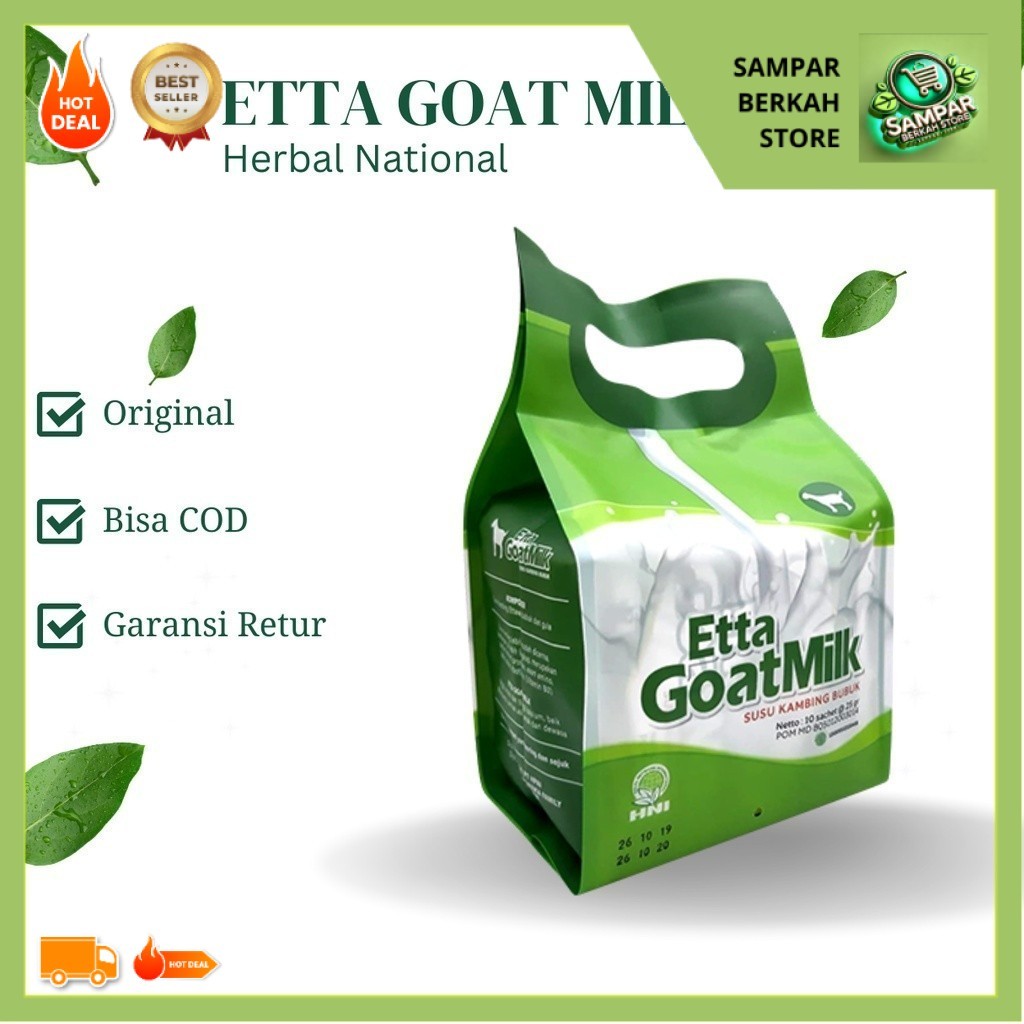 

Produk Halal; Etta Goat Milk - Susu Kambing Ettawa Bubuk Original Berkhasiat Menyembuhkan Asma Dan Pengganti Asi Asli Rekomended - HNI BPOM #hnihpai #samparstore