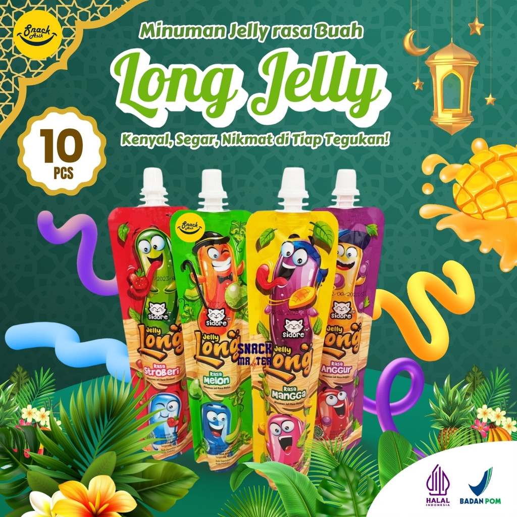 

10 PCS LONG JELLY 90ml Minuman Jelly Rasa Enak Viral Camilan Anak