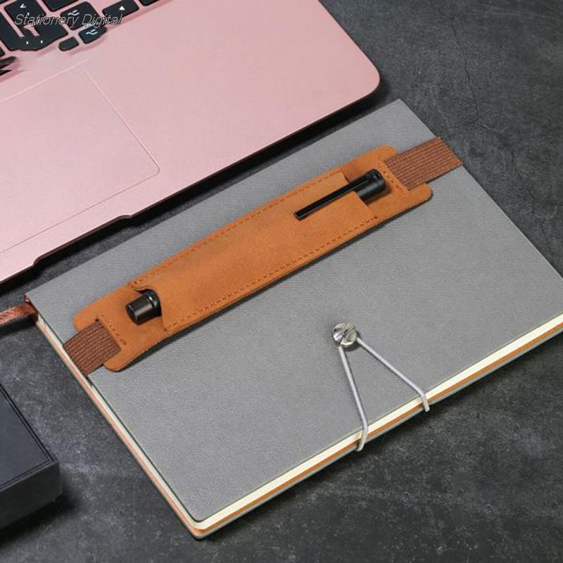

8-1.5 Inch Adjustable Elastic Band Pen Holder PU Leather Pen Sleeve Pouch Elastic Notebook Pen Holder Detachable