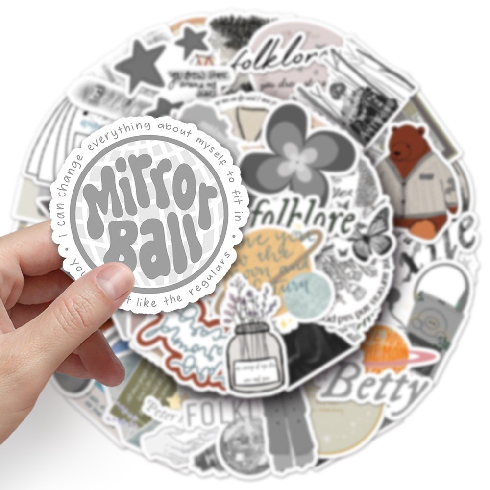 

10/50Pcs Hot Singer Music Album FOLKLORE Stickers Pack DIY Laptop Luggage Guitar Skateboard Fridge Graffiti Folk Song Sticker