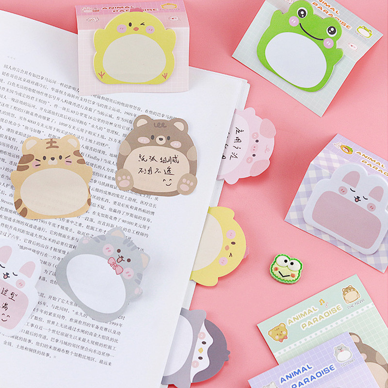 

20 Sheets/pack Cute Cartoon Animal Sticky Notes Tiger Totoro Penguin Rabbit Bear Pig Adhesive Memo Pads Self-Stick Notes