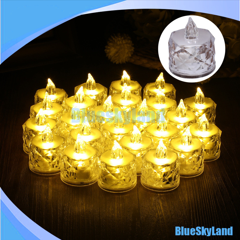 Lilin LED Transparan Motif Meleleh / Lilin Elektrik Akrilik