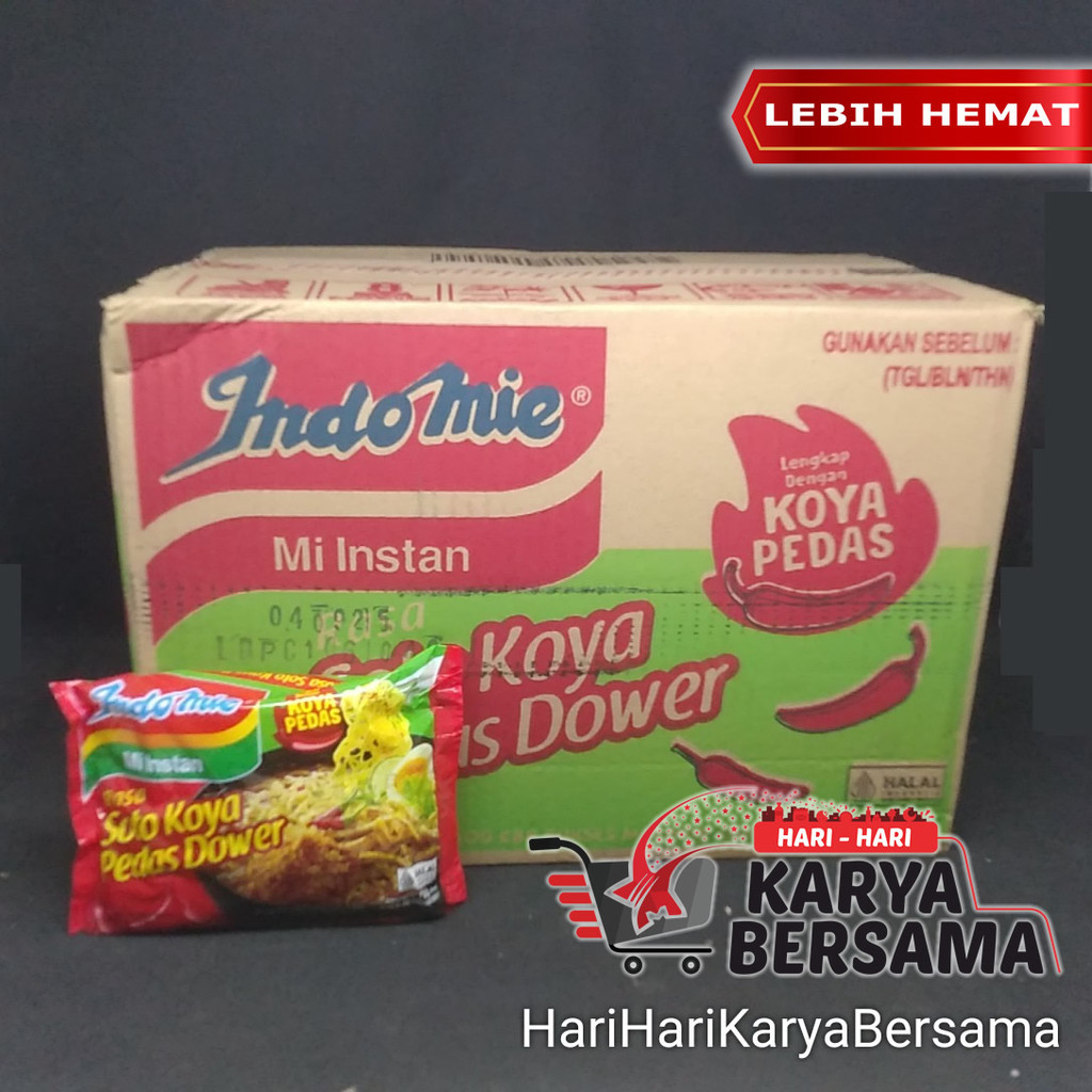 

MIE INSTAN INDOMIE SOTO KOYA PEDAS DOWER PER-KARTON ISI 40'S X 76GR