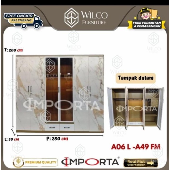 ( Kargo) Lemari Pakaian Importa Lemari Baju Besi  6/5/4 Pintu Importa A0 FM | Lemari Baju Besi Impor