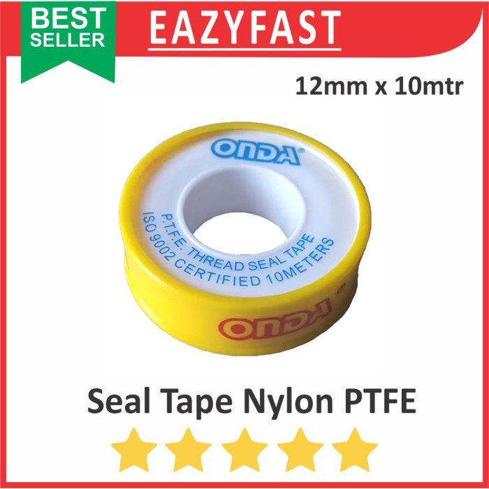 Seal Tape Onda PTFE 1/2" 10m Ulir Pipa Paralon Kran Air Siltip Lem Isolasi Selotip Anti Air 12mm
