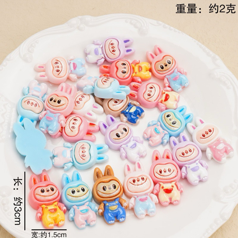 TERMURAH Resin Clay Karakter Labubu Tanpa Lubang / Gantungan Kunci Labubu GID Mix Series Bahan Keraj