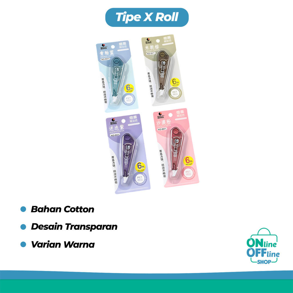 

Tipe X Roll Correction 6M Correction Tape Tip-Ex Aesthetic Lucu 1150