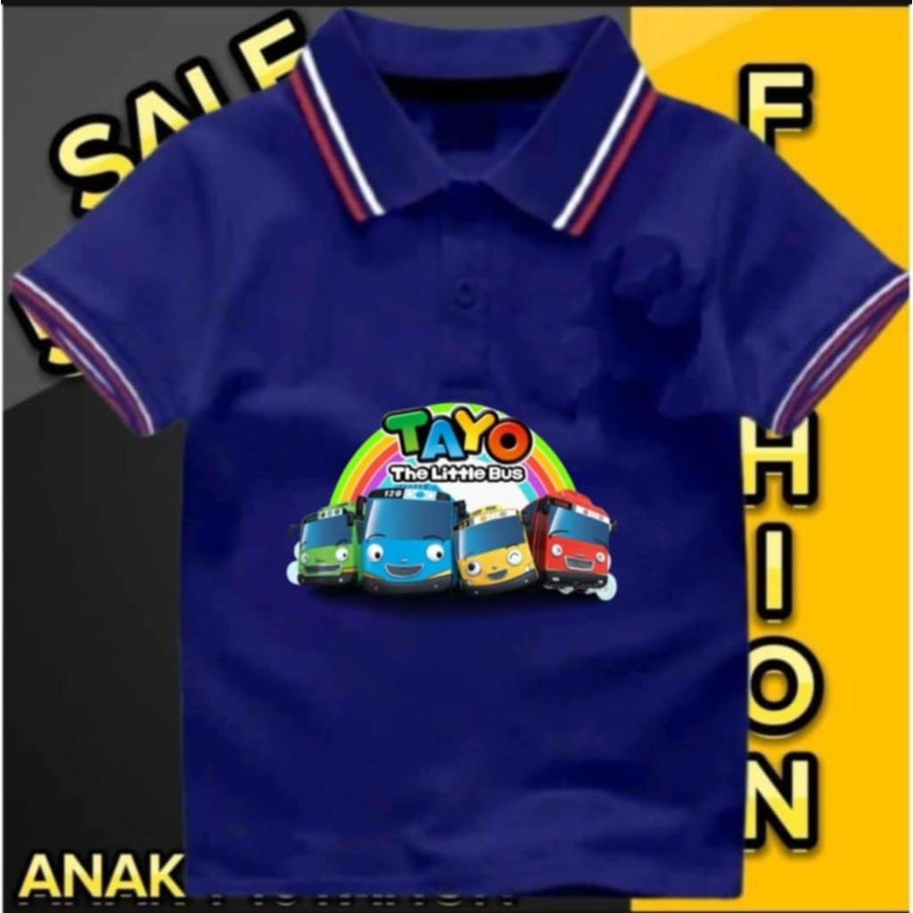 KAOS WANGKY ANAK TAYO 2-10TH BAJU POLO ANAK COWO&CEWE UNISEX ATASAN ANAK T-SHIRT BAHAN LAKOS PIQUE P