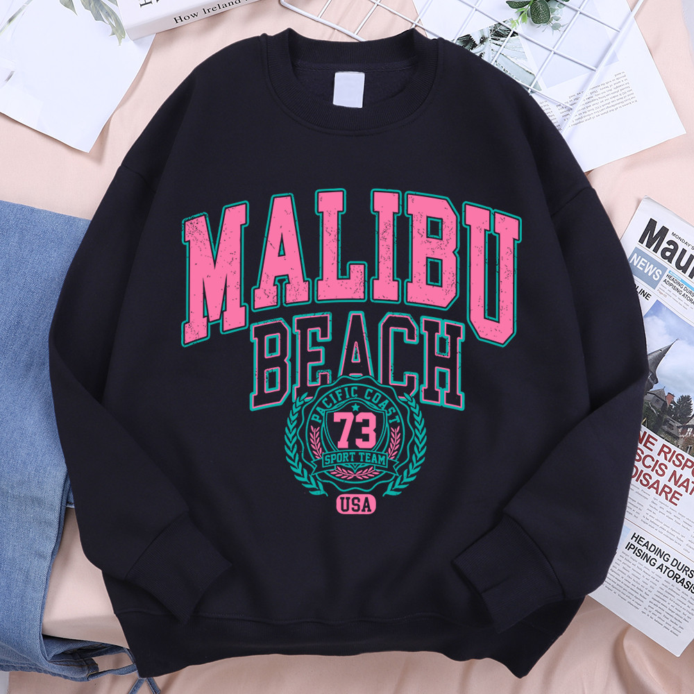 Malibu Bea Usa 73 Hoodie Men Women Loose Sweatshirt Creativity O-Neck Hoodies Street Fashion Oversiz