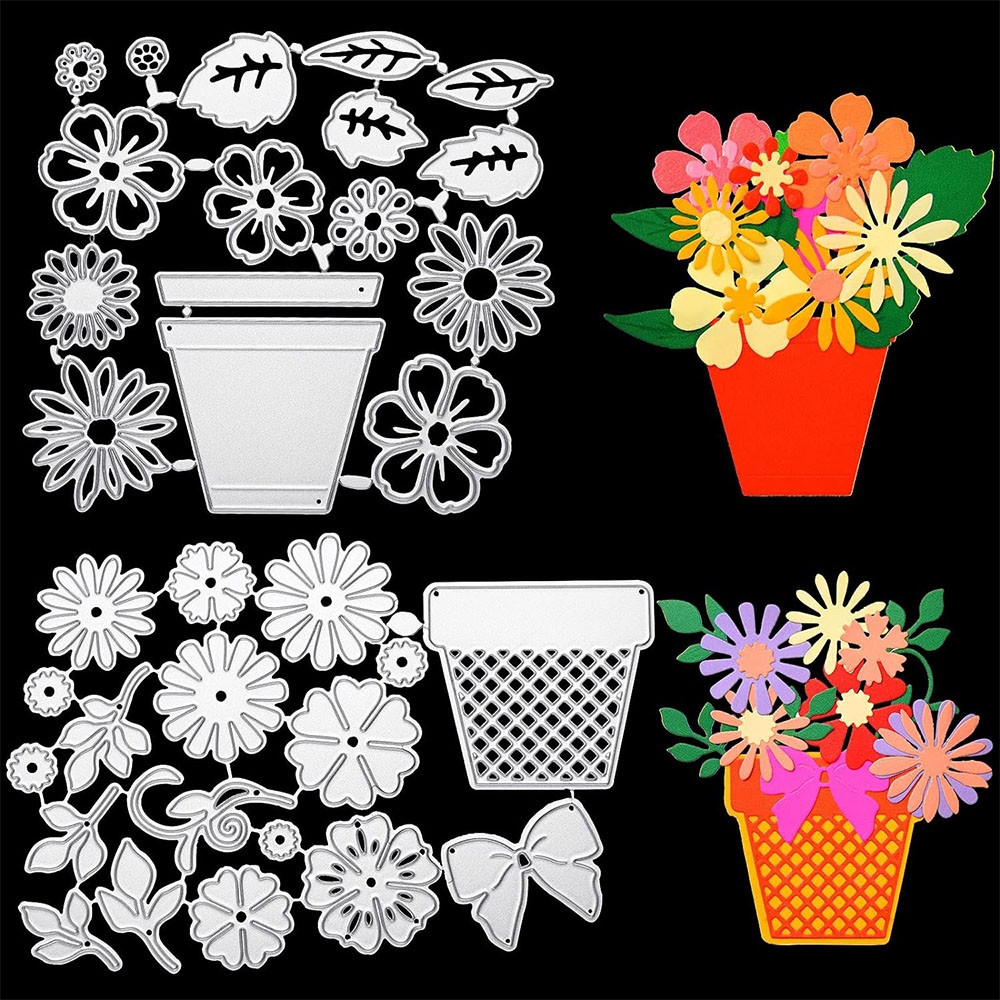 

Flower Leaf Metal Cutting Dies Flower Background Frame Stencil Embossing Cutting Stencils for DIY Decorative Scrapbook Card