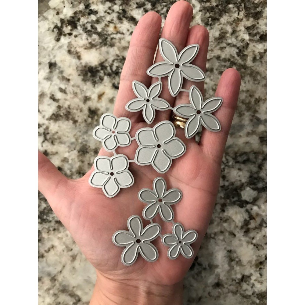 

Adv-one Scrapbooking Dies Metal 9pcs Flower Stitched Cutting Dies Craft Embossing Stamp Stencil Paper Card Making Template DIY
