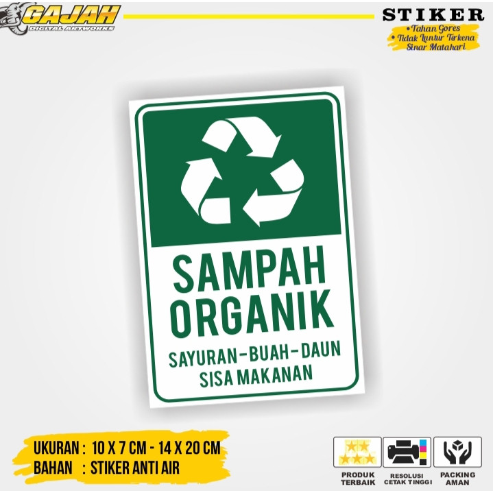 

Sticker Label Penanda Tempat Jenis Sampah Organik