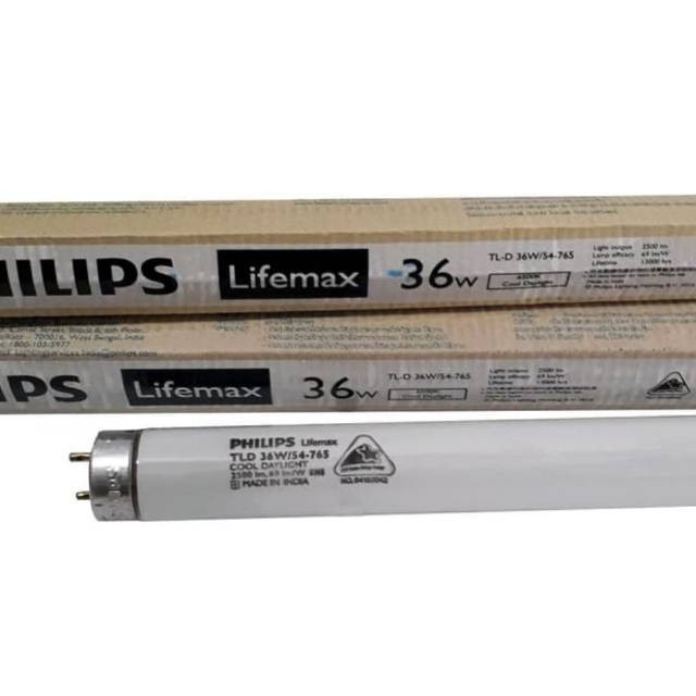 PHILIPS TL-D 36W, 36 WATT Lampu PHILIPS TL 36W/54 765 LIFEMAX