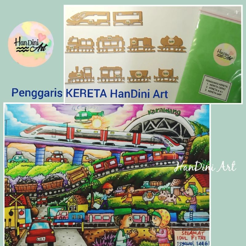 

Penggaris Kereta HanDini Art Bahan Akrilik Bening 2mm Peralatan Menggambar