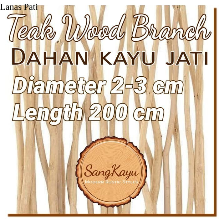 

Teak Wood Branch 200 dahan ranting kayu jati macrame craft dekorasi XD5