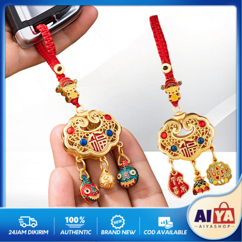 Gantungan Kunci Keberuntungan Good Lucky Lucu Keychain Style China Kuningan Gantungan Kunci Cantik M