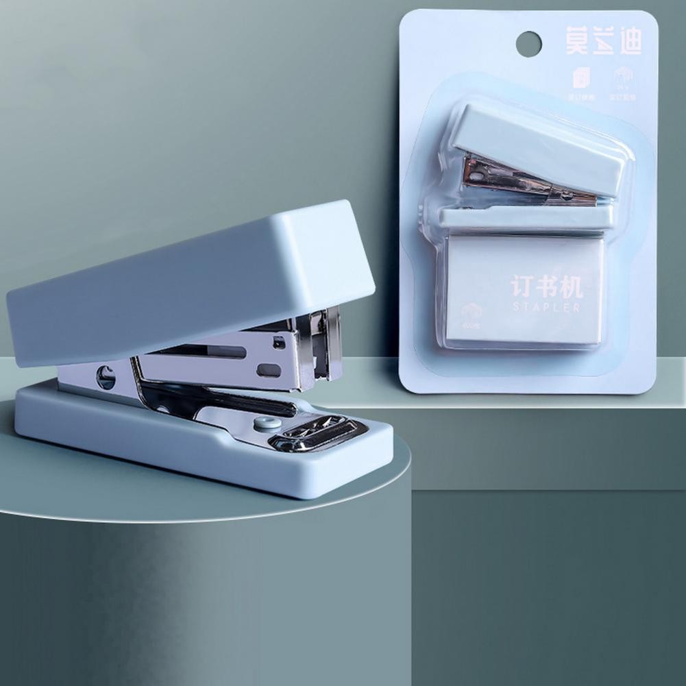 

1 Set Excellent Mini Stapler PP Material Handheld Stapler with 400 Manual Astronaut Dinosaur Stapler Sheet Organizer