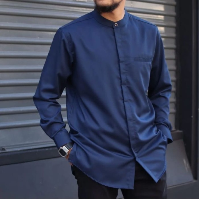 Baju Muslim Pria Bahan Toyobo pria M,L,XL,XXL Baju Koko Pria Gorta - Navy, M hot