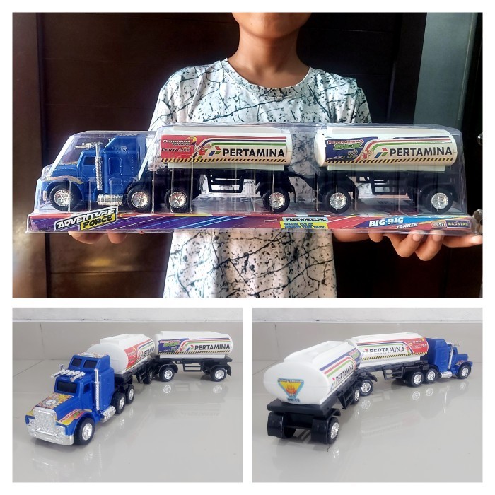 Promo mainan truk tanki minyak gandeng - mobil truck angkut anak Laki -Murah Meriah