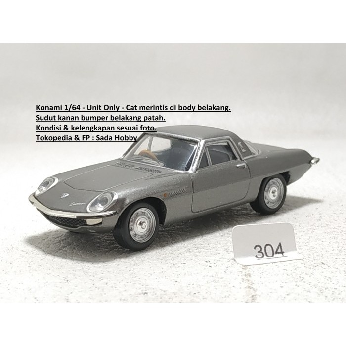 Diecast Konami 1/64 Mazda Cosmo Sport (L108) 1968 Grey Unit Only Minus
