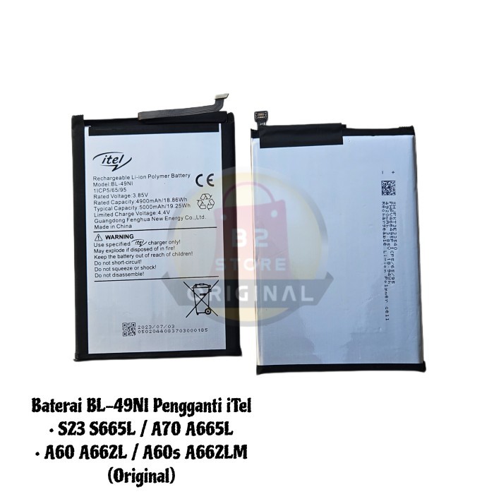 Baterai Battery Bat Itel A60 A662L / A60s A662LM / Itel S23 S665L / Itel A70 A665L BL-49NI Original