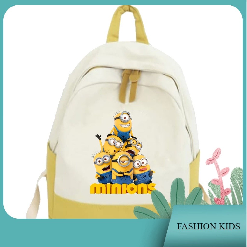 TJB Terbaru Tas Sekolah Anak Perempuan Laki Laki SMP SMA Kuliah Ransel Original Backpack Minion Fash