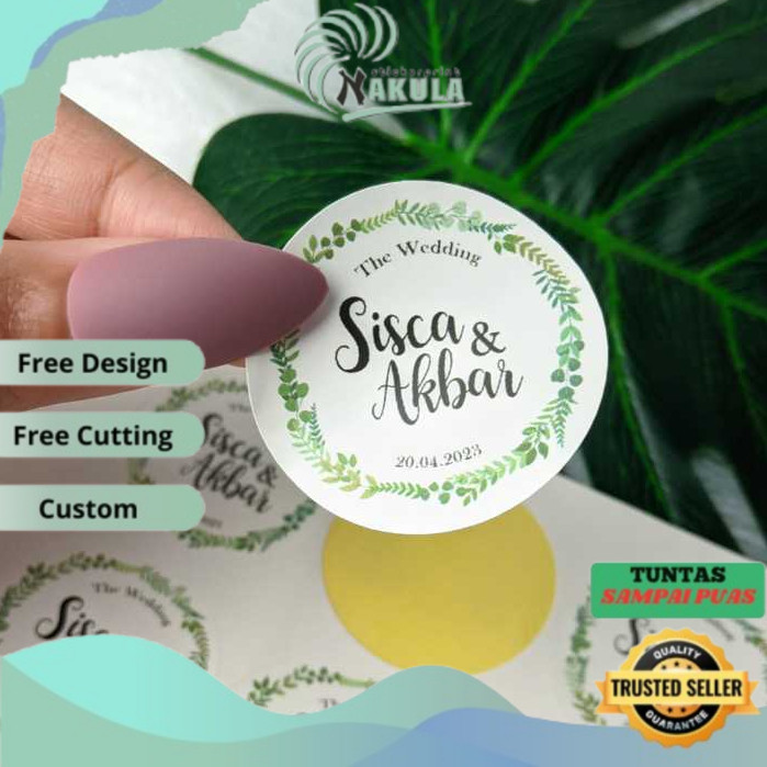 

NKL Print Stiker Wedding Souvenir Cetak Label Sticker Custom Ucapan Nikah Bulat Chromo