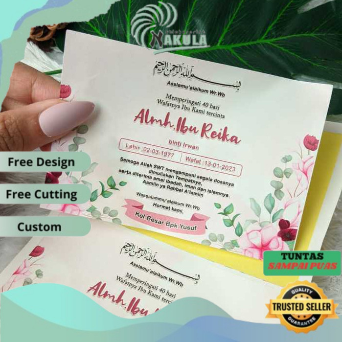 NKL  Stiker Tahlilan Pengajian Mengenang Wafatnya 40 100 1000 Hari Kotak Nasi dan Box Makanan