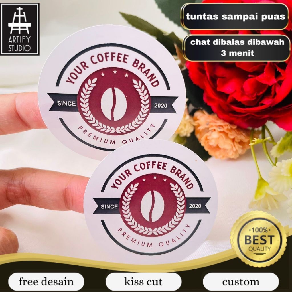 

Artify Sticker Print Cetak Label Murah Edisi Coffe Stiker Produk Kemasan Botol Coffee Kopi Uk.Kecil