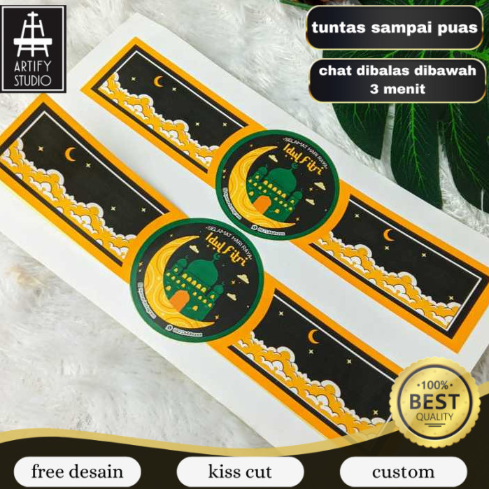 

Artify Cetak Sticker Segel Bentuk Jam Tangan Idul Fitri Stiker Label Lebaran Ramadhan Custom
