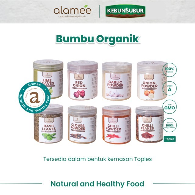 

ALAMEE Bumbu Dapur Bubuk Lengkap Toples Lada Hitam Powder Organik Praktis Siap Pakai Organik kebunsubur Kebunsubur