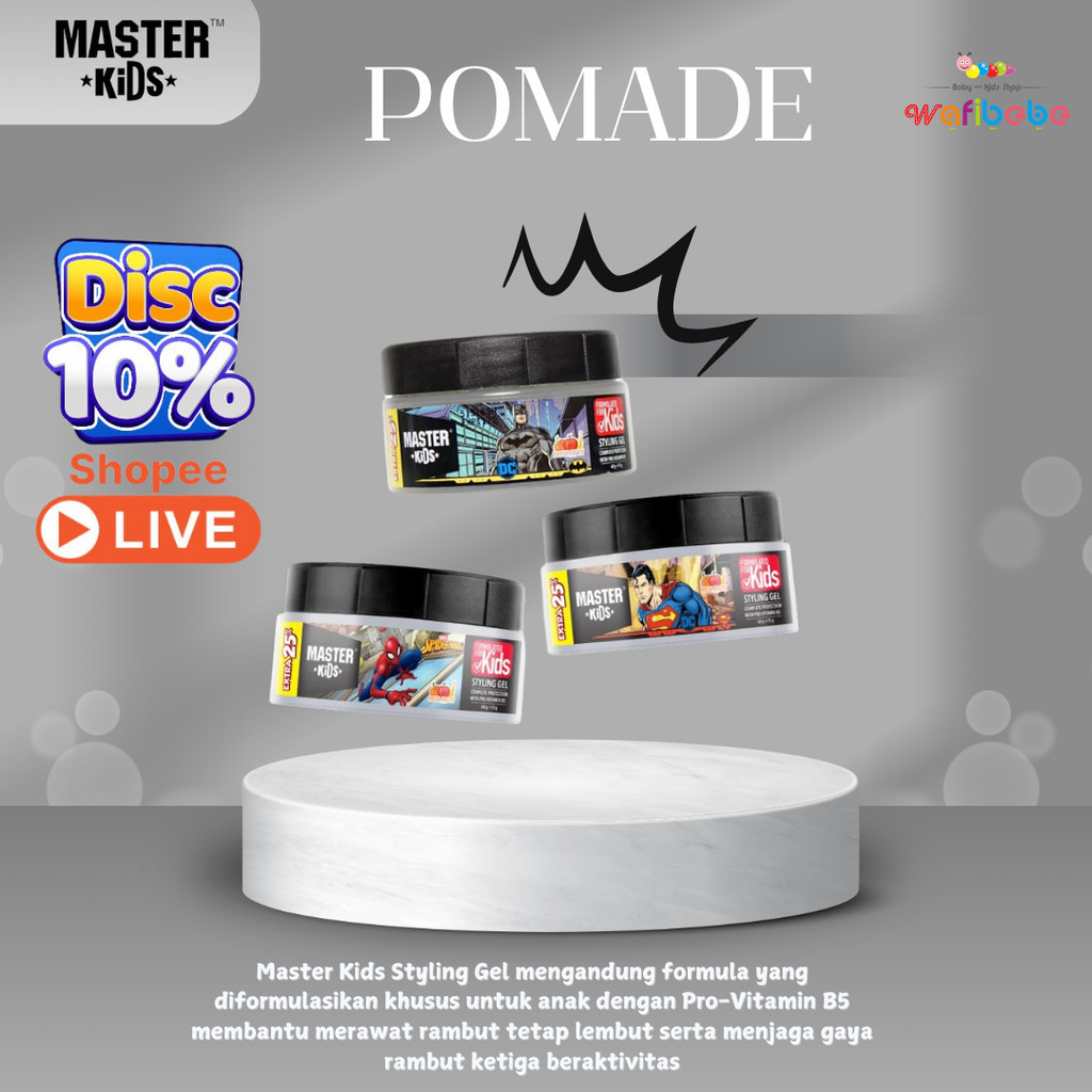 MASTER KIDS Pomade Hair Styling Gel Rambut Anak - 75 gr KINO