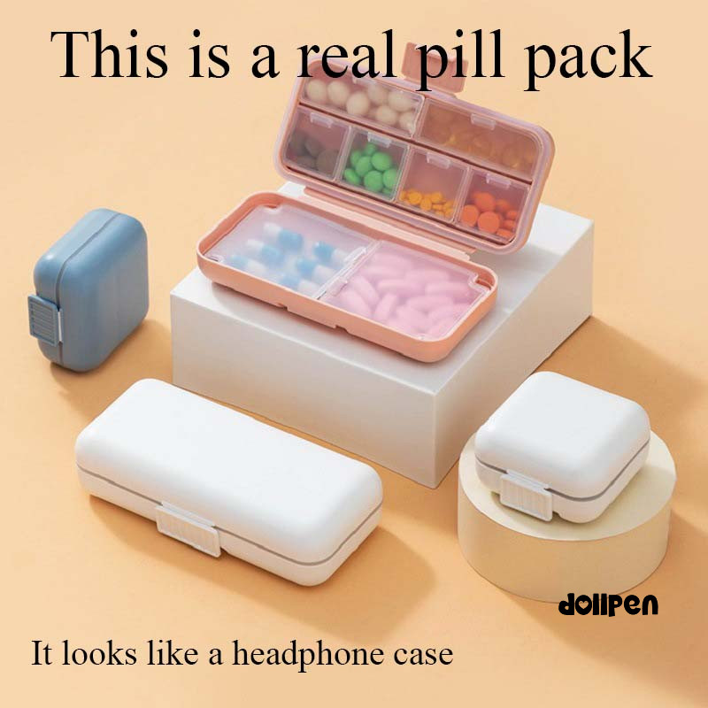 Tempat Kotak Obat Pill Box Portable Kotak Medis Mini Portable Double Sealed Pill Storage Box Snap-on
