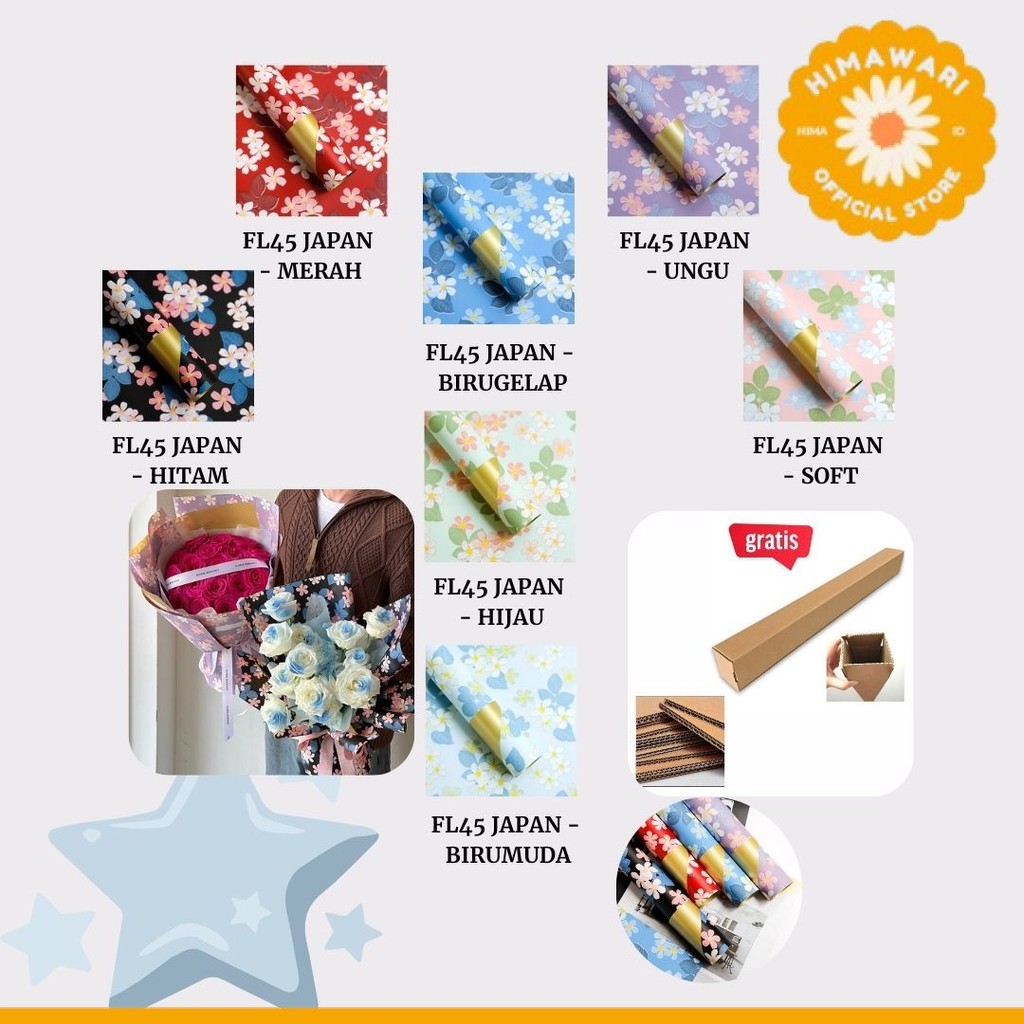 

HIMA - FL45 JAPAN Kertas Bunga Paper Buket Motif Cellophane