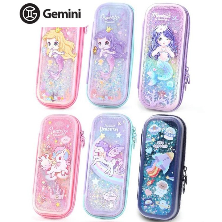 

[P R O M O] Tempat Pensil Anak Sekolah Glitter Korea Kawaii Kotak Pensil Unik - ROCKET