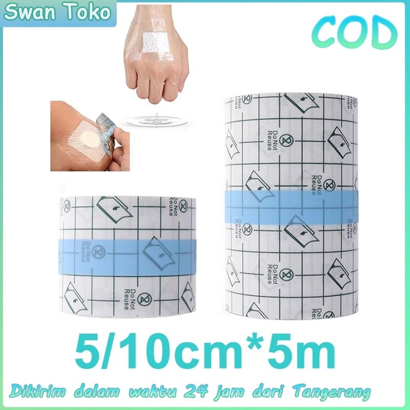 5m Tranparent Film Dressing Roll / Anti Luka Plester / Pita Medis Anti Air / Tahan Air Luka Plester
