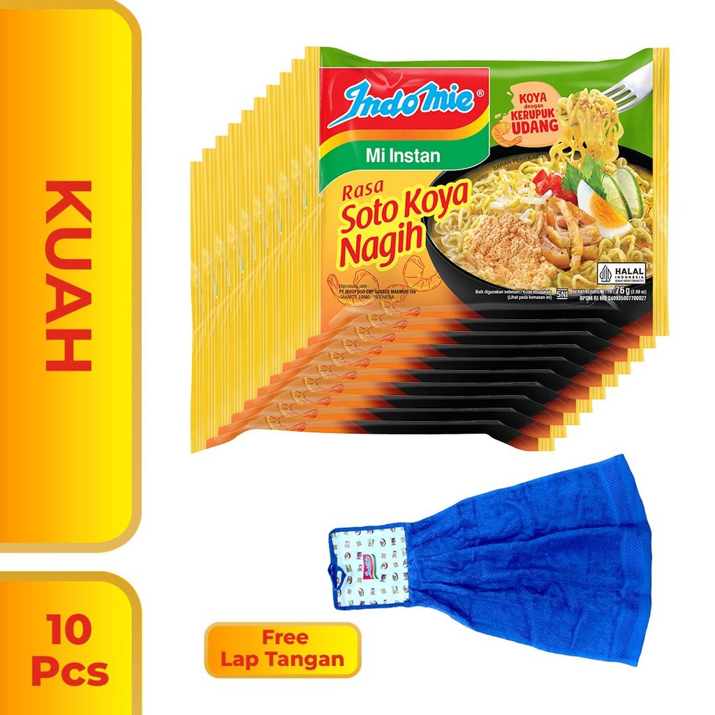 

10 Pcs Indomie Soto Koya Nagih Free Lap Tangan