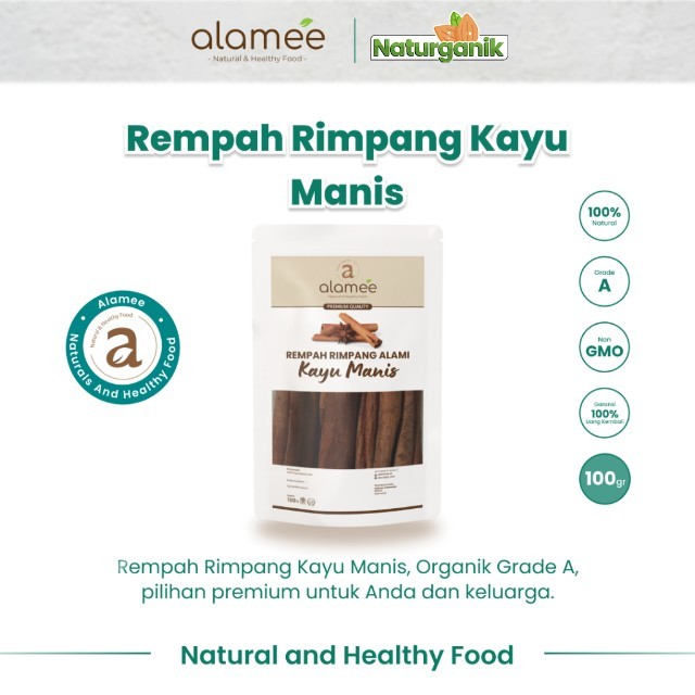 

ALAMEE Kayu Manis Rempah Cinnamon Stick Batang Rimpang Organik Alami Bumbu Masak Spice 100gr Naturganik