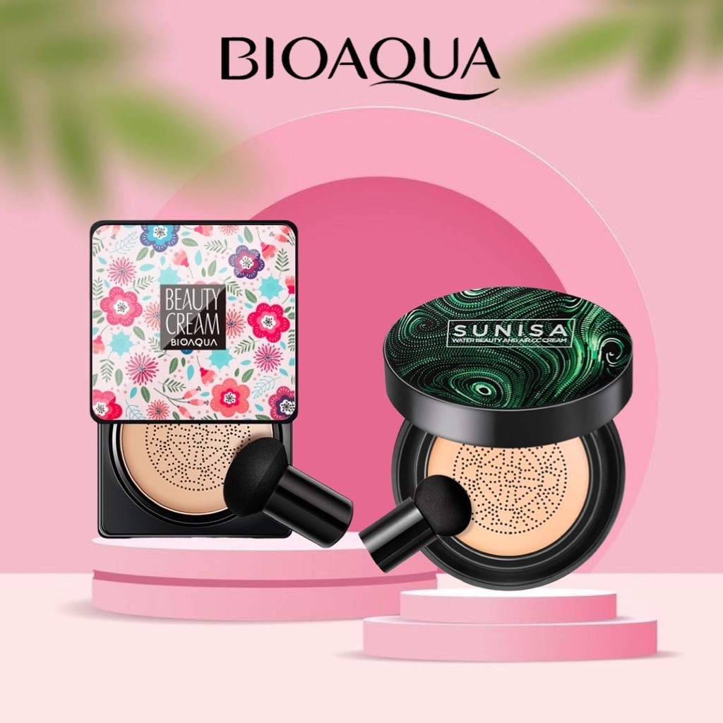BIOAQUA x SUNISA Bedak Cushion Waterproof | BB Cushion Whitening Beauty Cream 20g