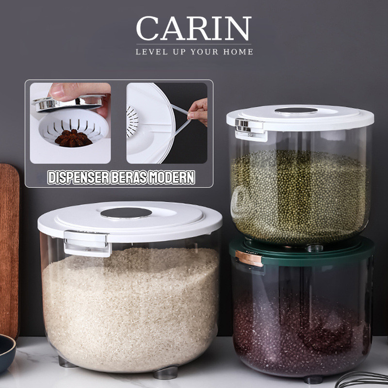 5/10/15KG Rice Storage Box / Kotak Beras Transparan Dispenser Beras Tempat Penyimpanan Beras Food Gr