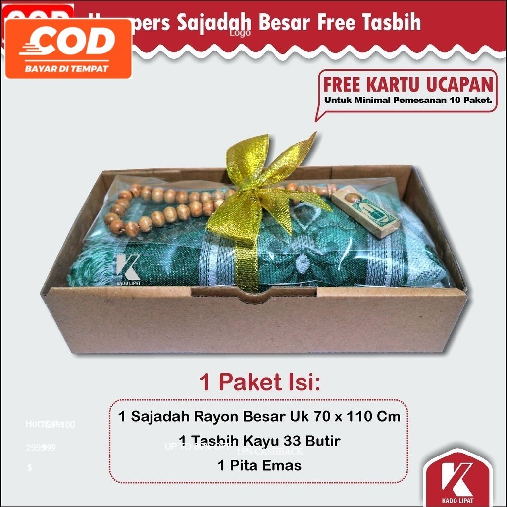 Sajadah Turki Ukuran Besar Dewasa Sajadah +Tasbih &Pita Souvenir Pernikahan / Tahlil
