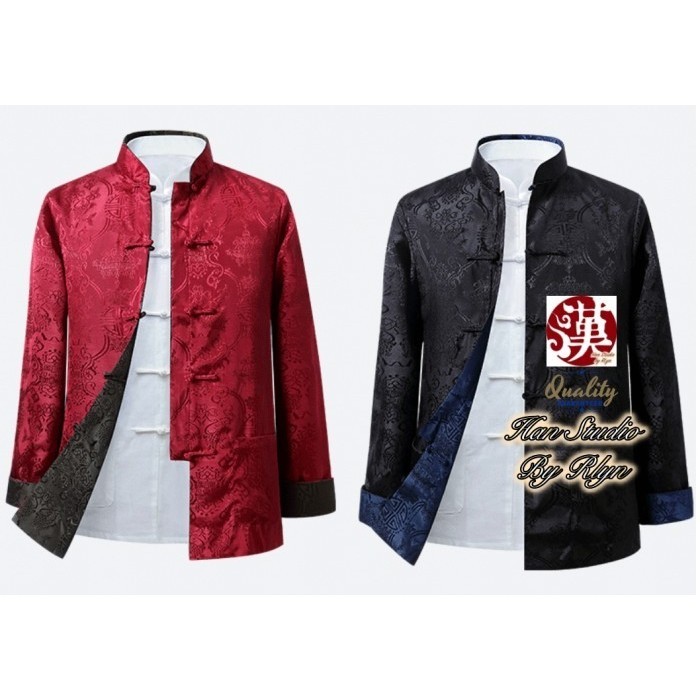 promo ✨ -READY STOCK CHEONGSAM PRIA / CHINESE CHINA / SANGJIT BAJU MERAH - M - RED NAVY